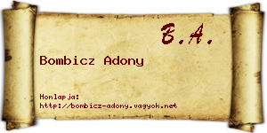 Bombicz Adony névjegykártya
